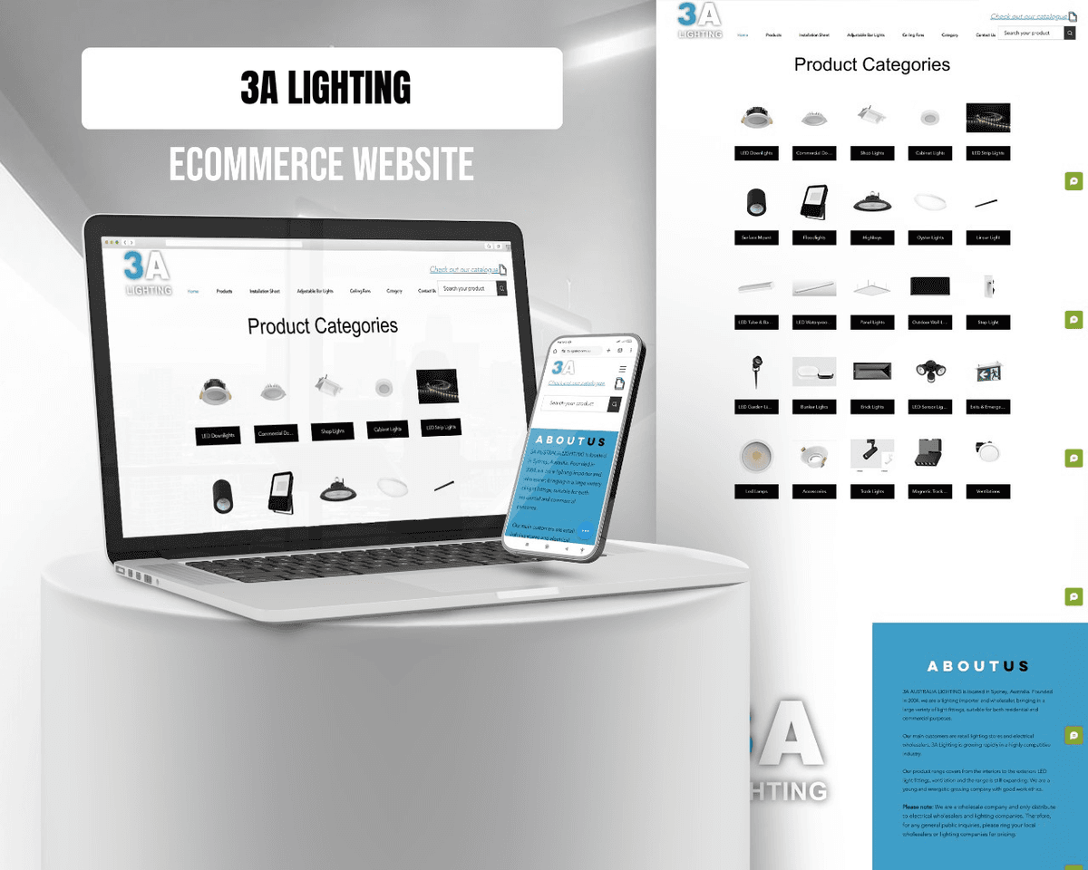 3A-LIGHTING - Enhanced the online shopping experience for a lighting company with a fully responsive e-commerce platform.