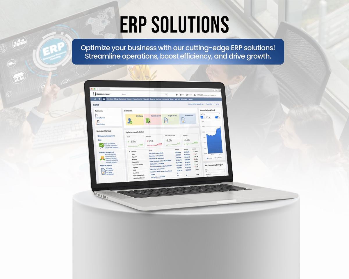 CUSTOM ERP SOLUTIONS - Developed tailored Enterprise Resource Planning solutions with integrated modules for business process automation and operational efficiency.