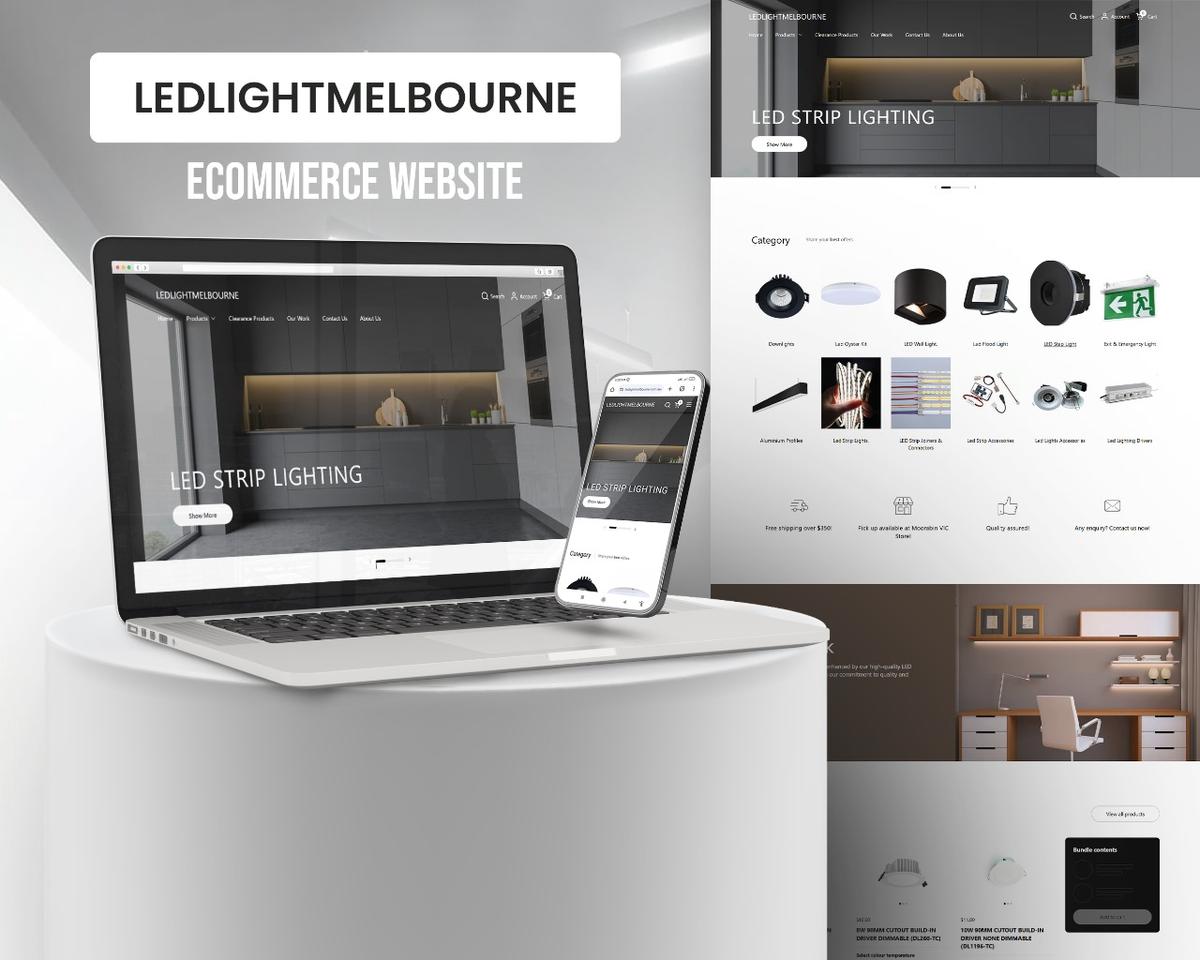 LEDLIGHTMELBOURNE - Developed a modern e-commerce website for LED light products with a user-friendly interface and seamless shopping experience.