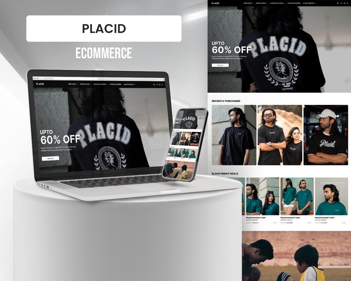 PLACID - Designed a high-conversion e-commerce site for a fashion brand, helping to drive online sales and engagement.