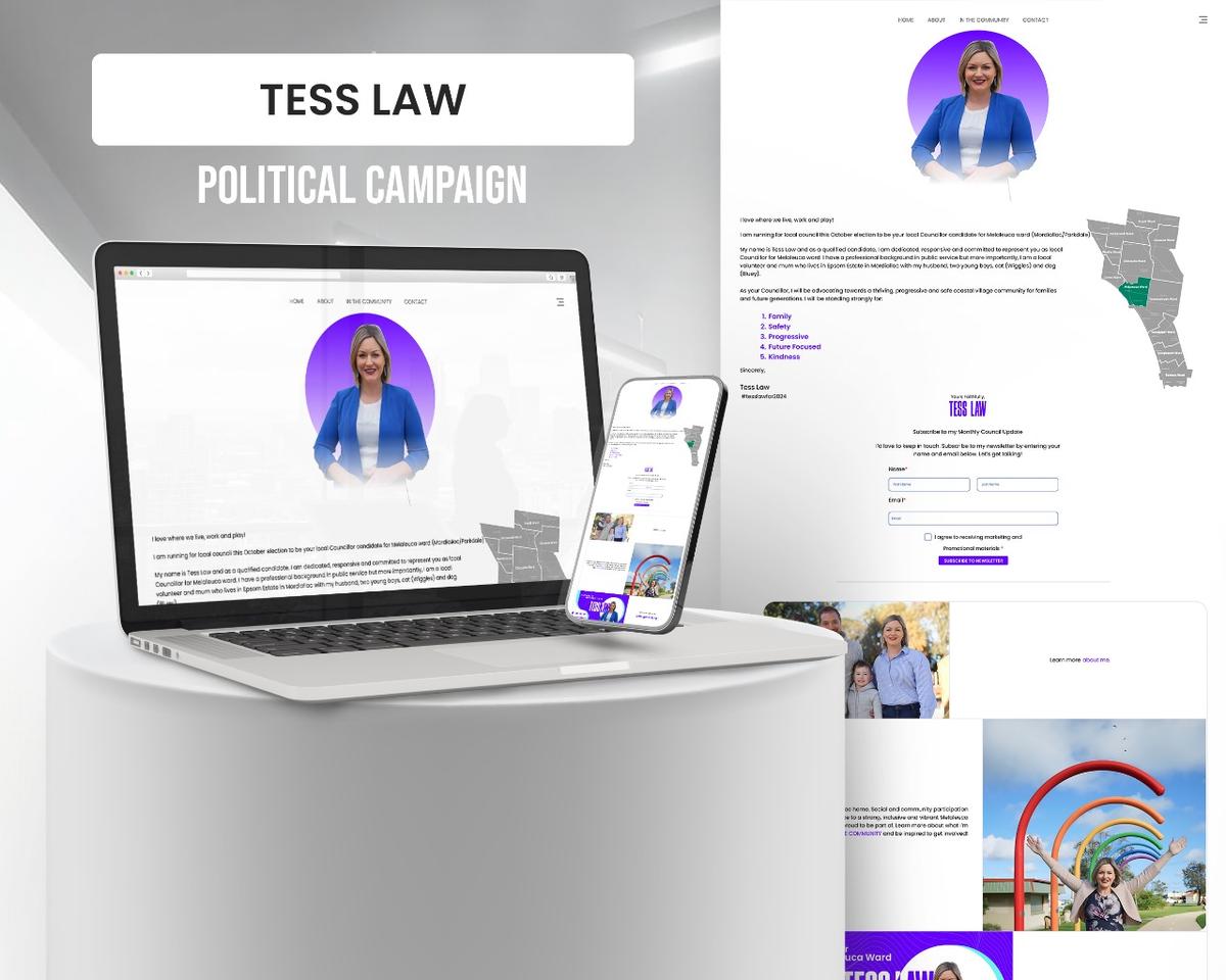 TESSLAW - Supporting Tess Law's campaign as a candidate for Kingston City Council in Australia through a strategic digital marketing campaign.