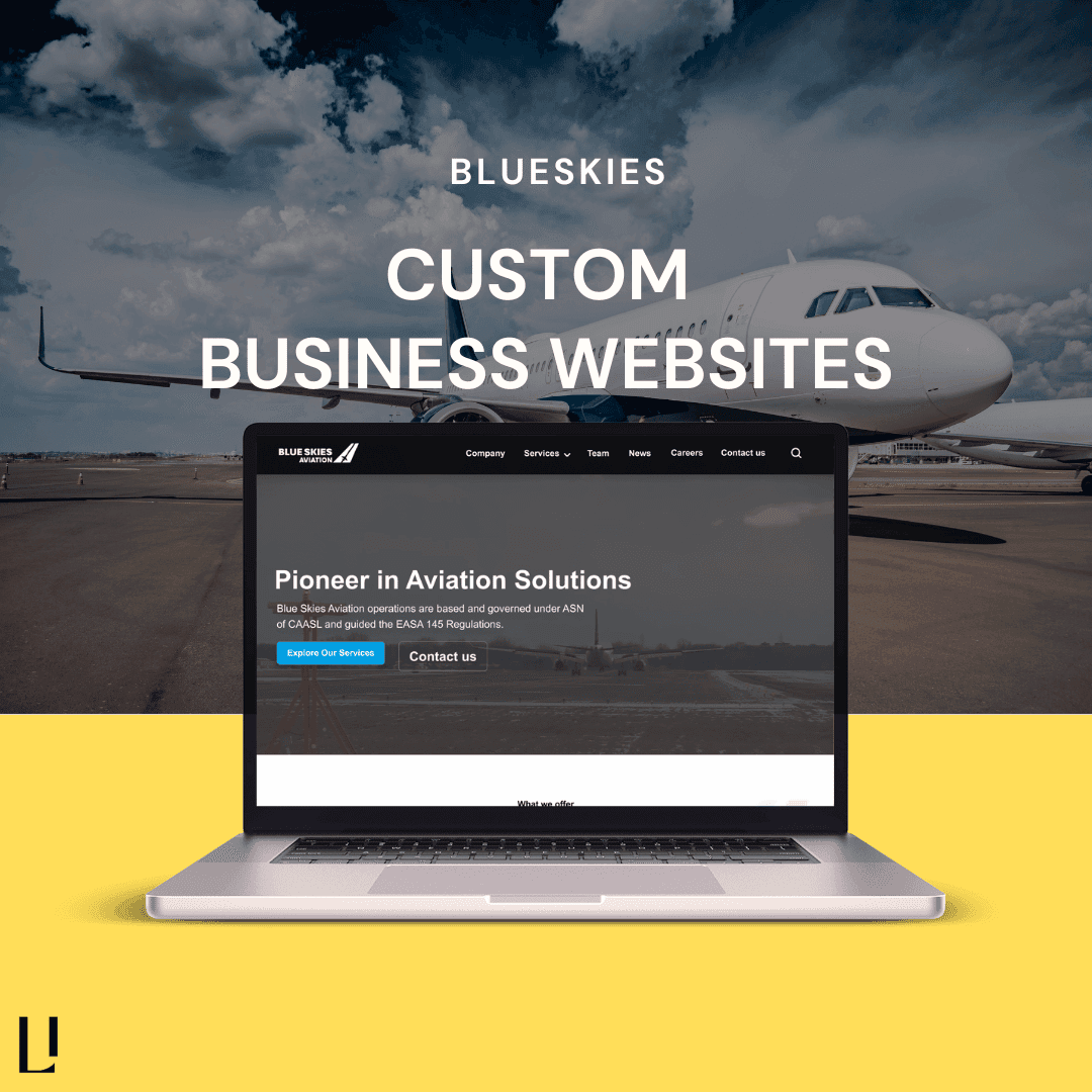 BLUESKIES - Delivered a professional business website for a sky aviation company, with cutting-edge design and functionality.