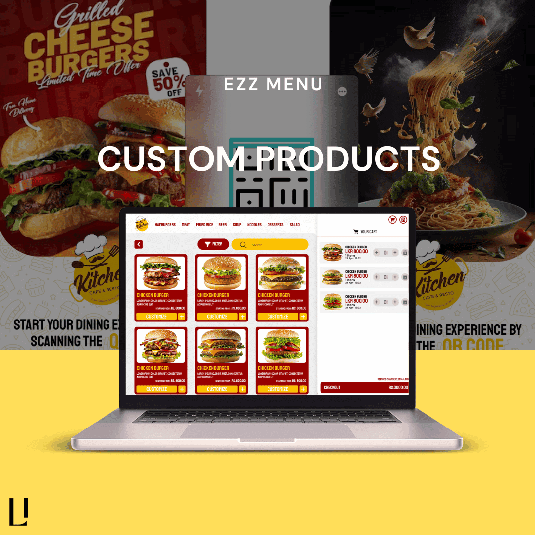 EZZ MENU - Developed a custom products website for a popular food chain, enhancing menu customization and user experience.