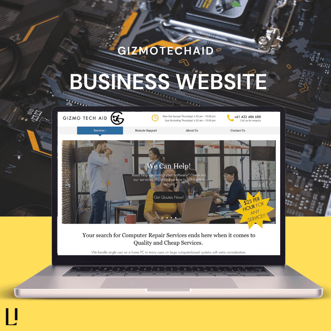 GIZMOTECH AID - Built a professional and functional business website for a tech company specializing in hardware solutions.