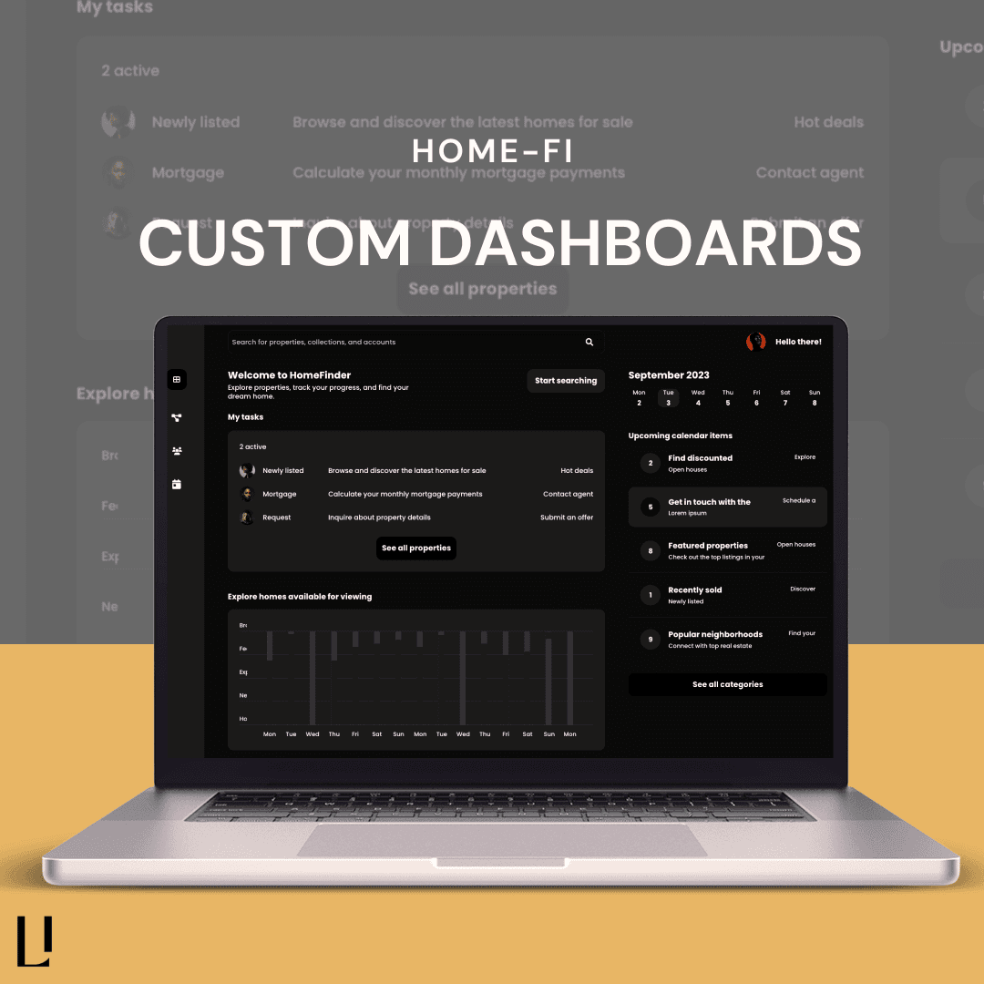 HOME-FI - Created custom dashboards for a home finance company, focusing on data visualization and analytics.