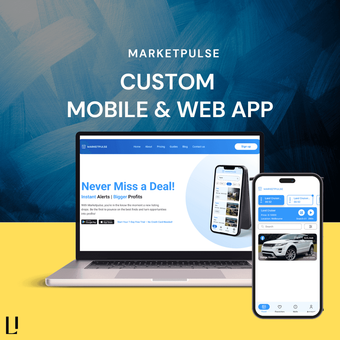 MARKETPULSE - Developed a mobile and web app for a marketplace platform, with advanced user features and easy navigation.